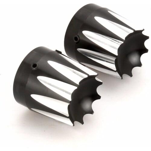 Motorcycle Front Axle Nut Covers Black CNC Excalibur for harley Touring street glide FLT FLH Dyna Softail 2008-2015