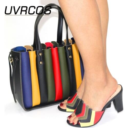 2021 Hot Selling Multicolor Color New Arrival Italian Design Classic and Top-Grade Style Party Wedding Ladies Shoes and Bags Set