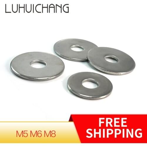 Luchang Free Shipping 50Pcs M5 M6 M8 304 Stainless Steel Large Size Flat Washer Bigger Metal Gasket Meson Plain Washers