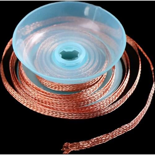 3M/Roll Tin-free Wire Tin-absorbing Wire Bare Copper Braided Ornamental Potted Nylon New