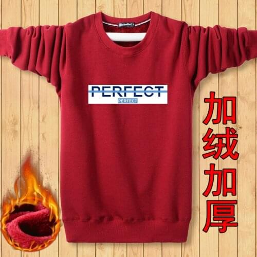 Autumn and Winter Plus Velvet Thick Cotton Long-sleeved T-shirt Mens Large Warm Cashmere T-shirt Hedging