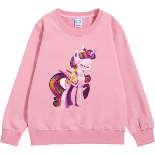 3-14Y Girls Sweatshirt Tops Unicorn Children T-shirt Blouse 100% Cotton Kids Baby Girl Clothes TeenTee 2021