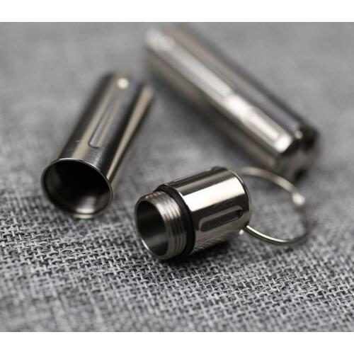 Outdoor Camping Tool Titanium Alloy Waterproof Canister Medicine Seal Capsule Bottle Toothpick Box