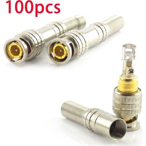 BNC Male Connector Adapter Twist-on Coaxial RG59 Cable to BNC Male Connector CCTV Accessories 100pcs wholesale L19