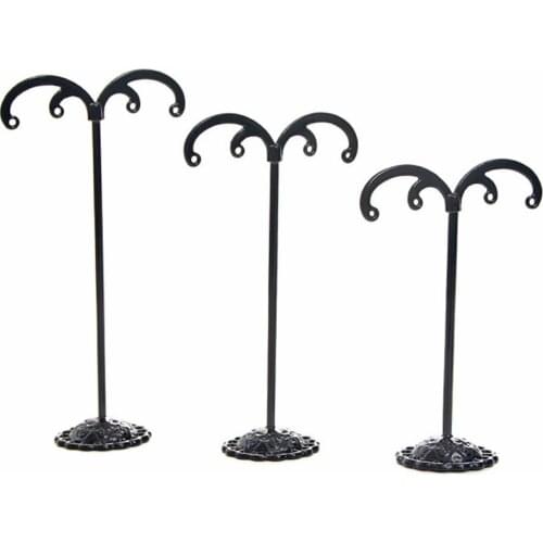 Simple and useful designed 3 Pcs Metal Earrings Display M-Shape Rack Stand Showcase Jewelry Organizer Holder Shelf Display