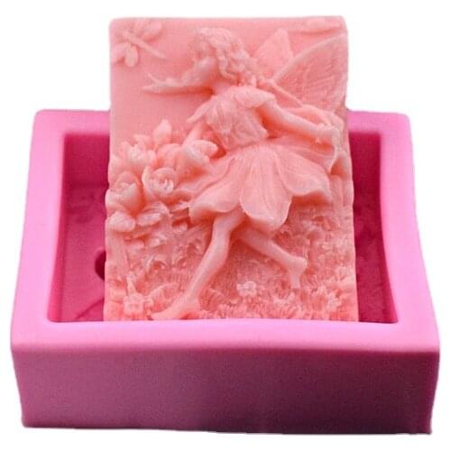 Silica Gel Soap Mold Little Girl Modeling Soap Mold Rose Shape Silicone Mold Candle Mould Chocolate Mold Soap Making Supplies