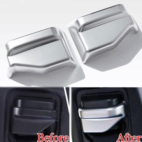 2pcs/pair Matt Silver B Pillar Seat Belt Adjust Cover Trim Sequined Decoration Fits For Benz B Class W246 GLA200 2012-2015