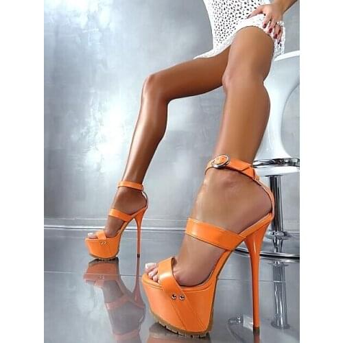 New Fashion Orange women sandals cutouts platform wedding party shoes woman sexy thin high heel female shoes woman