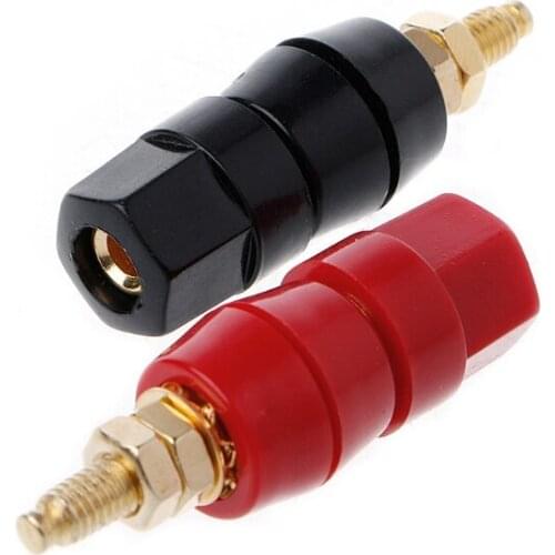 1 Pair 4mm Banana Plug Red Black Connector Amplifier Terminal Binding Post Speaker Jack L4MB