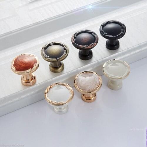Nordic Black White Cabinet Knobs Home Hardware White Black Round Light Luxury Handles for Furniture Cabinet Drawer Door