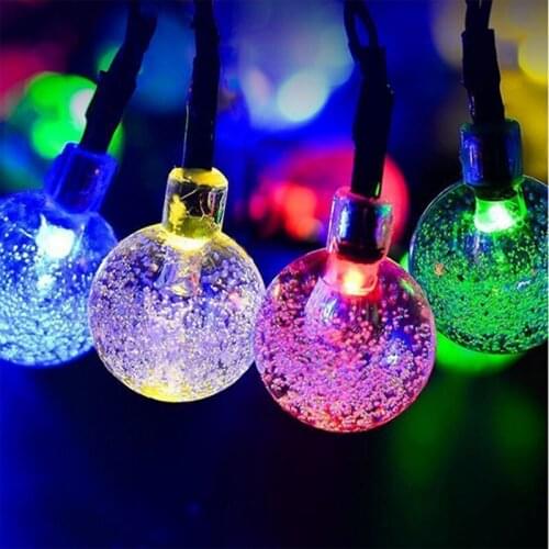Solar Lamp 100/200Led Crystal Ball Waterproof Warm White Fairy Light Garden Decoration Outdoor Solar Led String Garden Lamps