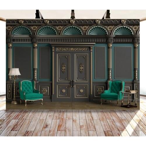 Old-fashion Roman Elegant Style Black and White Palace Gate Wall Backdrops Photo Background Decorations for Photography Props