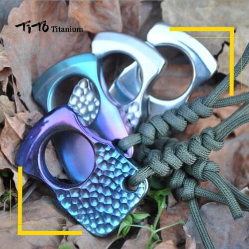 TiTo EDC titanium alloy multipurpose single holes Tools meteorite keychain outdoors ring tools