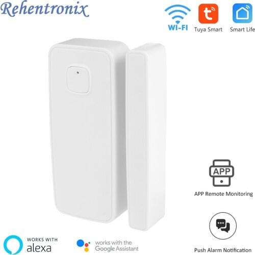 Tuya Smart WiFi Door Sensor Mini Window Contact Detector Home Wireless Smart Sensor Security Alarm System Work with Alexa Google