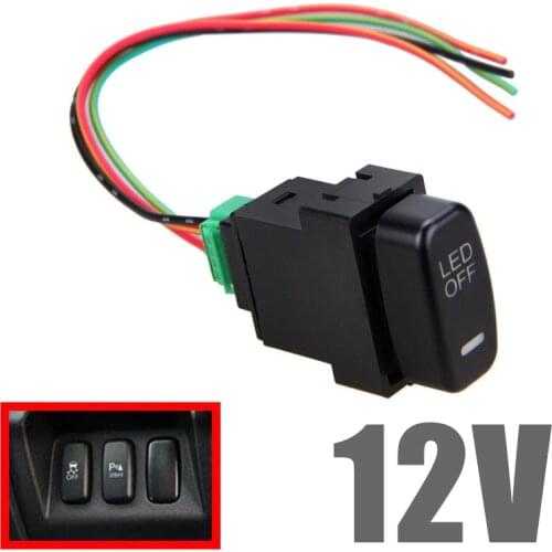 Mayitr 1pc 12V Universal Car Daytime Running light Switch LED Fog Light Push Rocker Switch On/Off For Mitsubishi Pajero Lancer