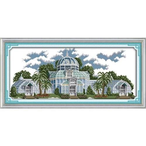 Everlasting Love Crystal Palace Chinese Cross Stitch Kits Ecological Cotton Stamped Printed 11CT DIY New Christmas Decorations