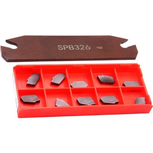 10PCS SP300 MP1125 High quality Carbide Inserts + 1PC SPB326 Grooving Turning Tool Holder Parting Plate CNC Lathe Tool Set