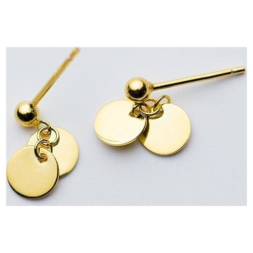 MloveAcc Popular New 925 Sterling Silver Thin Slice Dangle Drop Earrings for Women Fashion Earrings Jewelry