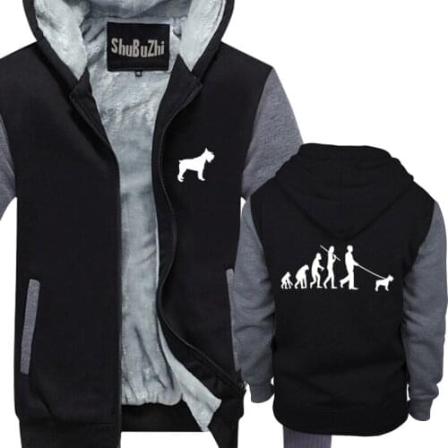 Winter men thick hoodies male fleece coat Schnauzer dog lover shubuzhi man super warm jacket euro size drop shipping