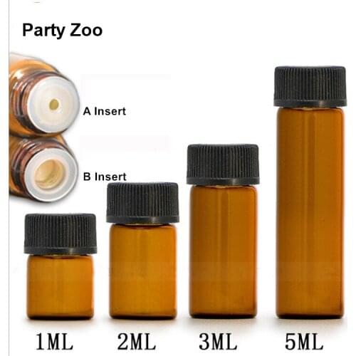 1200 x 1ml-5ml Amber Essential Oil Bottle Taiwan Style Liquid Storage Sample Jar Wholesale