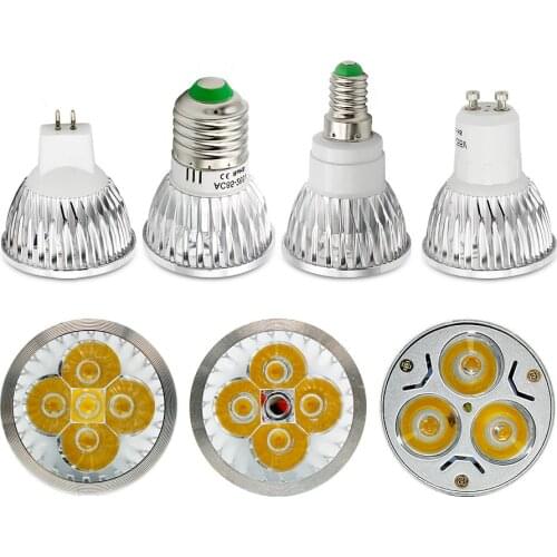 1x High Power GU10 LED Spotlight Ampoule 9W 12W 15W E27 Light Dimmable E14 Bombillas 85-265V Lamp MR16 12V LED Bulb Lamparas