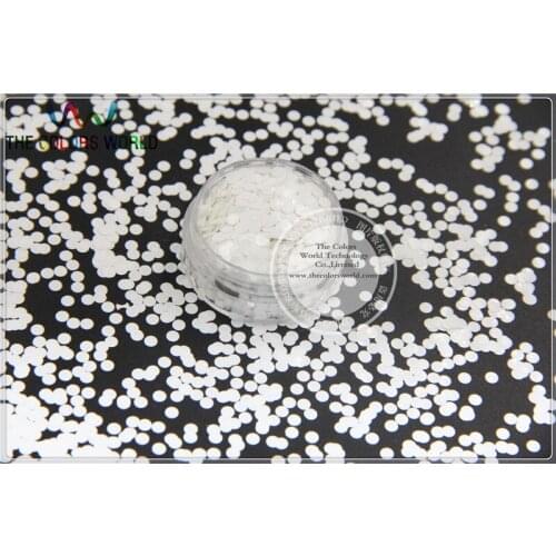 3MM Size Solid White Colors Dot Solvent resistant circle shapes glitter for nail gel nail polish Other art Decoration