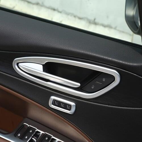 ABS Chrome Interior Door Handle Frame Cover Trim For Alfa Romeo Stelvio 2017 2018 2019 2020 Set of 4pcs