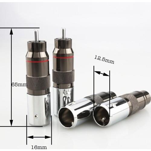 4pcs Hi-End HiFi Rhodium plated unsolder RCA terminal HIFI DIY Brass Plating Rhodium Audio Video Connectors TV Tuner RCA