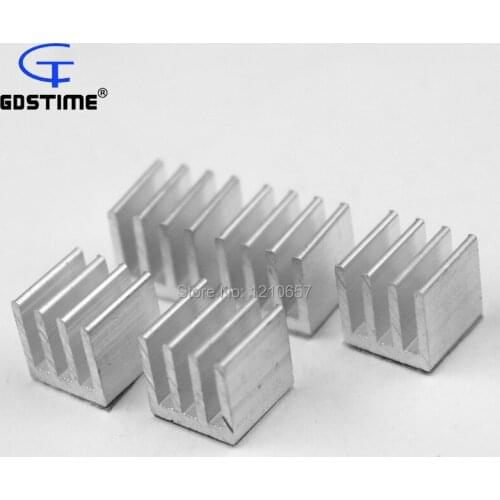 500 pieces lot 10 x 10 x 10mm Aluminum Heatsink Adhensive 3M Tape for IC PC RAM Memory