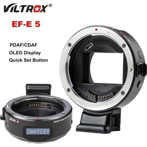 Viltrox EF-E5 Autofocus Smart Lens Adapter OLED Display Full Frame for Canon EOS EF EF-S Lens to Sony E Mount Camera A9 A7II