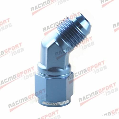 8AN AN8 45 Degree Female To Male Aluminum Fitting Adapter Blue