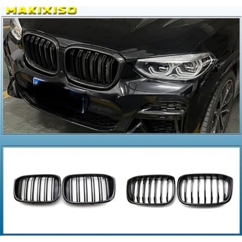 Car Front Kidney Grill For BMW3 4 X3 X4 G01 G02 G08 2018 2019 2020 Single Line 1slat Gloss Matte Black Bumper Racing Grills