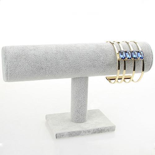 Velvet Leather T-Bar Jewelry Display Stand Bracelet Watch Jewelry T-Bar Display Stand Holder Rack Soft to Touch Jewelry Stand