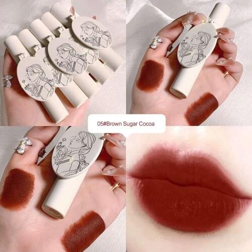 Retro Velvet Matte Lipstick Comestic Long Lasting Lip Gloss Lip Glaze Matte Waterproof Non-marking Lipstick Lip Glaze TSLM1