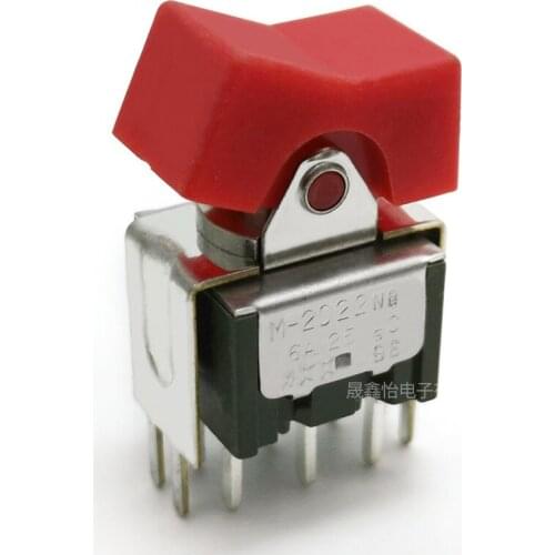 Free Shipping 2Pcs/Lot M-2022NB 6-Leg 2-Speed Boat Rocker Car Instrument Meter Switch 6a125v