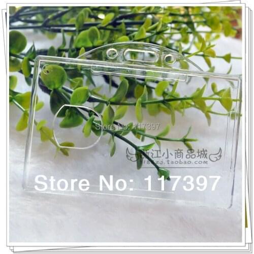 Free Shipping Wholesales Transparent plastic ID BADGE HOLDER/Name card Insert Holder 40PCS/LOT
