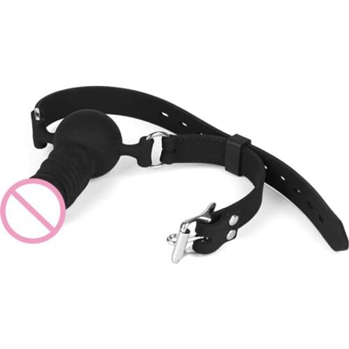 Adult Games Safe Silicone Dildo Mouth Gag Sex Mouth Plug Masturbation Oral Penis Balls Gag Sex Toys for Women Adult Sex Bondage