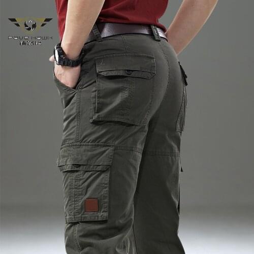 Mens Military Army Denim Cargo Pants Outdoor Cotton Joggers Baggy Pants Male Multi-pockets Casual Overalls Long Trousers 29-42