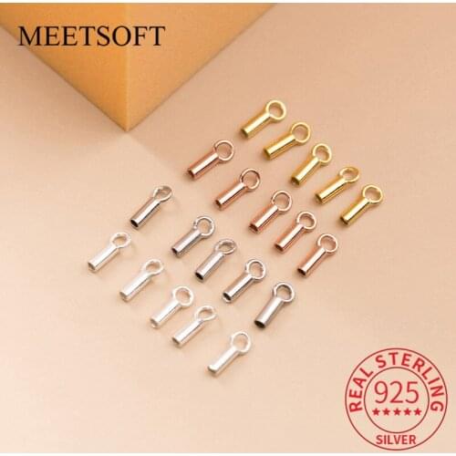 MEETSOFT 5pcs/lot 925 Sterling Silver bracelet necklace link buckle Charms of DIY Handmade Jewelry Necklace wholesale Accessory