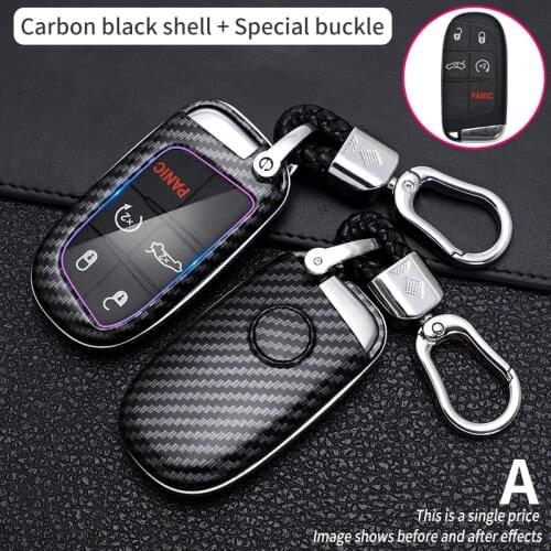 ABS Carbon Fiber Car Key Case Cover For Jeep Grand Cheroke Chrysler 300C Renegade FIAT Freemont Dodge Ram 1500 Journey Charger