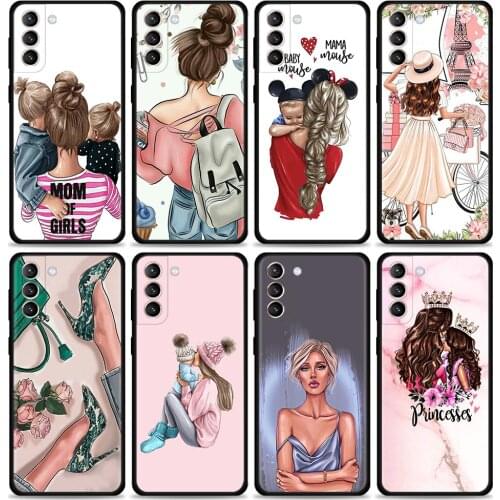 Smartphone Case For Samsung Galaxy S20 FE S21 Ultra S9 S10 Plus Lite S10e Back Cover Funda Bag Woman girl Super Mom baby