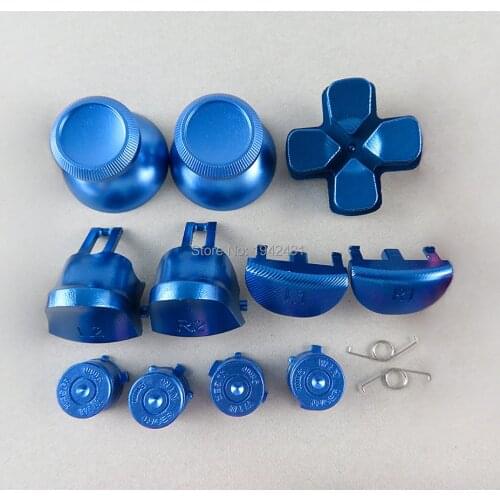 1Set colorful for ps4 jds040 Metal Bullet Buttons thumbstick cap L1 R1 L2 R2 Dpad Aluminum cap spring Button for PS4 pro jdm040