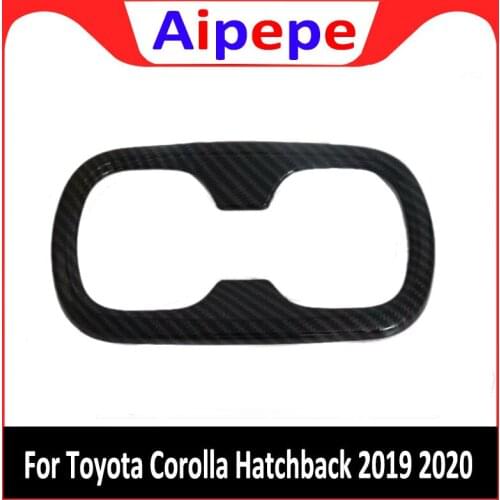 For Toyota Corolla 2019 2020 Rear Water Cup Holder Frame Cover Trims Carbon Fibre Sticker Decoration Car styling Accessories