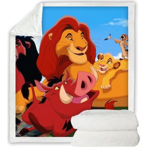 Home Textile Disney Cartoon Lion King Simba Motif Children Soft Yellow Blanket Super Cozy Cozy Bedroom Upholstery Sofa Bedding