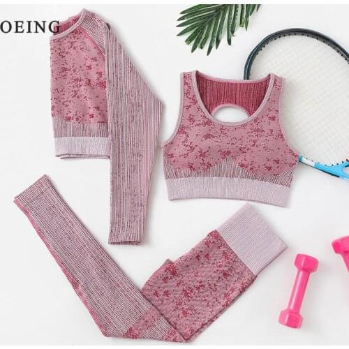 Energy Seamless Yoga Set Sport Outfit For Woman Gym Clothing Fitness Long Sleeve Crop Top High Waist Leggings Running Sportswear