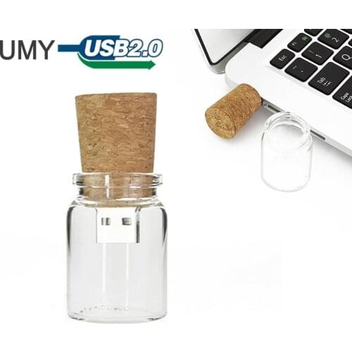 USB flash drive wishing bottle pen drive real capacity memory stick cute glass drift bottle pendrive 4G 8G 16G 32G 64G usb stick