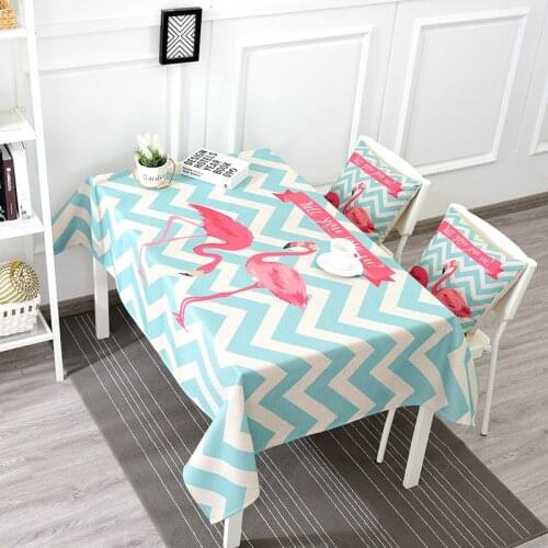 Hot sale Flamingos cotton and linen tablecloths rectangular coffee table cloth home hotel table cloth