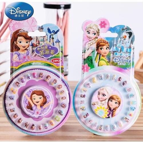 Disney Princess Frozen Elsa And Anna Sophia Makeup Toy Nail Stickers Mermaid Mickey Minnie Sticker Toys For Children Girl Gift