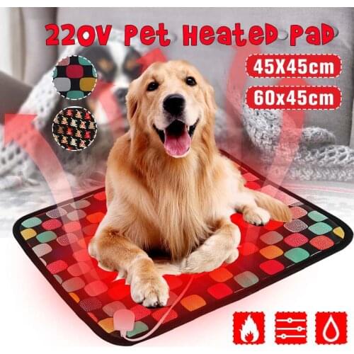 Pet Dog Cat Winter Warm Electric Heated Pad Mat Carpet For Animals Pet Waterproof Plush Bed Blanket Heater Carpet Heating Pad