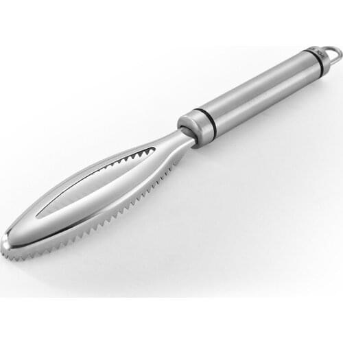 Stainless Steel Fish Knife Scale Brush Cleaning Fish Scale Skin Remove Seafood Tools For Kitchen Fish Knives Scale Planer 245mm